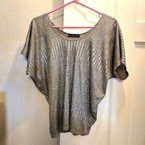 Kim & Cami champagne metallic dolman top